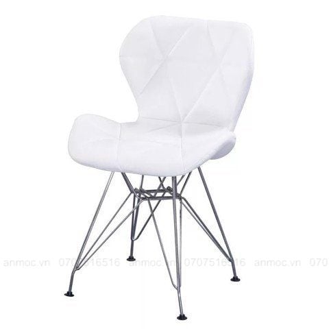 GHẾ EAMES ĐỆM BỌC DA TAM GIÁC CHÂN MẠ