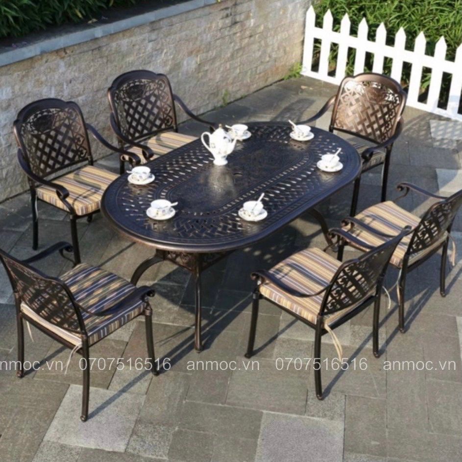 Bàn Oval Nhôm Đúc Ngoài Trời BV8