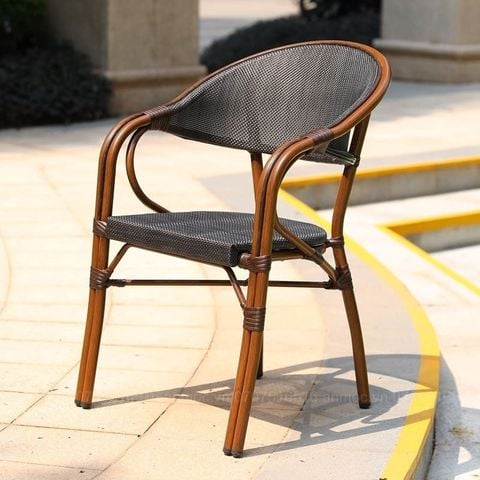  Ghế Cafe Ngoài Trời Khung Nhôm Giả Mây Lưới Teslin AM-AV06C 