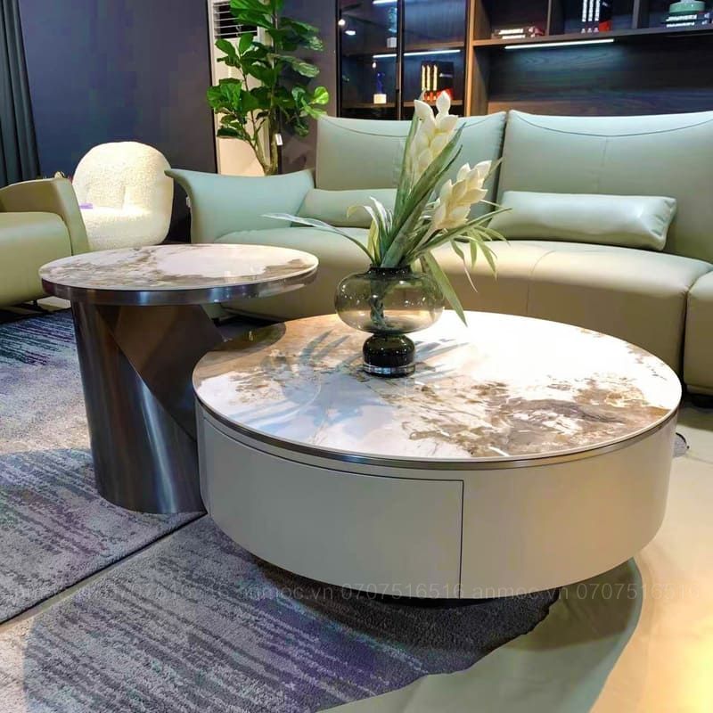 Bàn Sofa Mẹ Bồng Con Chân Trụ Tròn