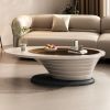 Bàn Trà Oval Mặt Kính, Chân Gỗ AM-AD64