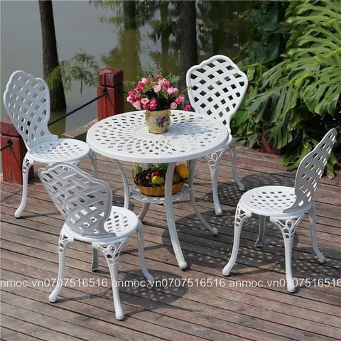  Bộ Bàn 4 Ghế Nhôm Đúc Ngoài Trời BV03+AV02A 