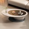 Bàn Trà Oval Mặt Kính, Chân Gỗ AM-AD64