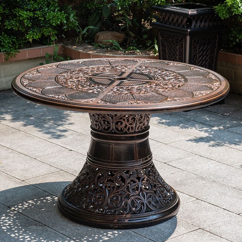 Bàn Tròn Nhôm Đúc Chân Trụ AM-HPB10