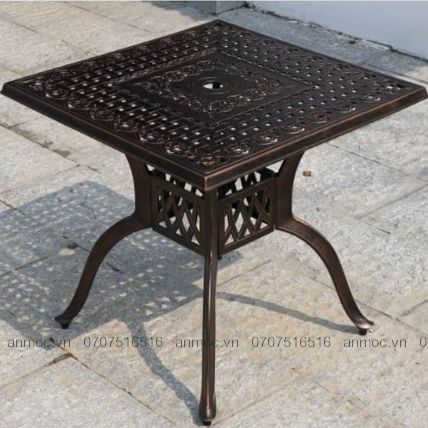 Bàn Vuông Nhôm Đúc Ngoài Trời BV04 (Không Gồm Ghế)
