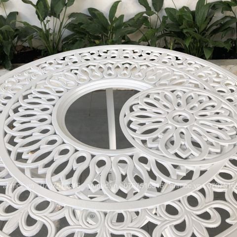 BÀN TRÒN NHÔM ĐÚC NGOÀI TRỜI 