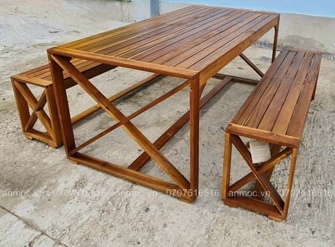 BỘ BÀN ĂN GHẾ BĂNG GỖ TRÀM SOLID 