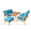 Bộ Bàn 2 Sofa Đôi Và Đôn Gỗ Teak Ngoài Trời