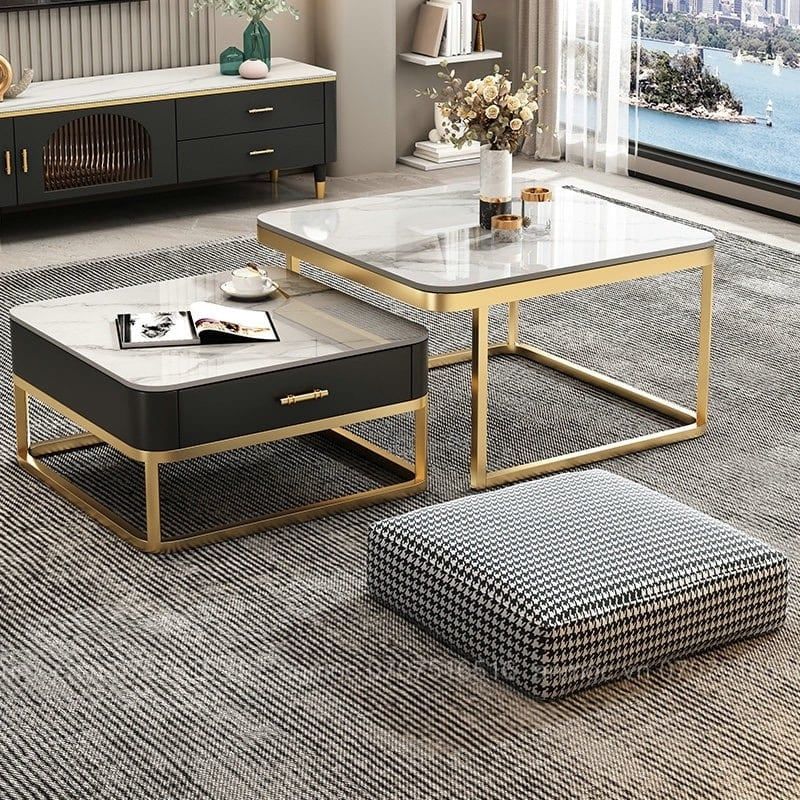 Bàn Sofa Vuông 2 Mặt Đá BT03