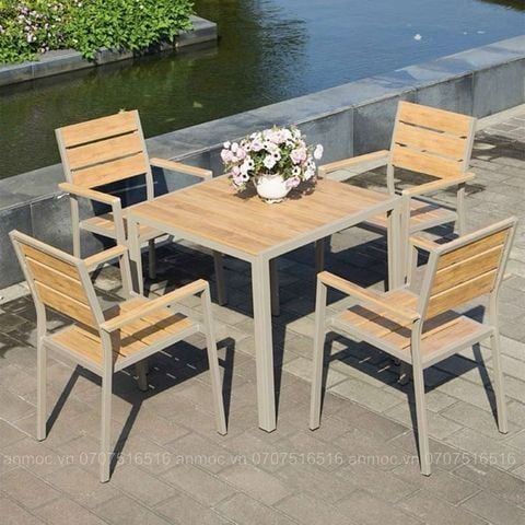  Bàn Ngoài Trời Khung Nhôm Vuông Composite AM- BV20C 