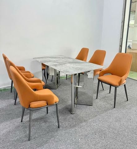  Bàn Mặt Đá 2 Chân Trụ Tráng Gương 