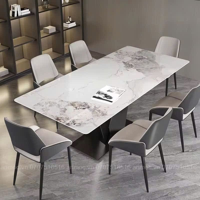 Bàn Ăn Mặt Đá Rút Chân V