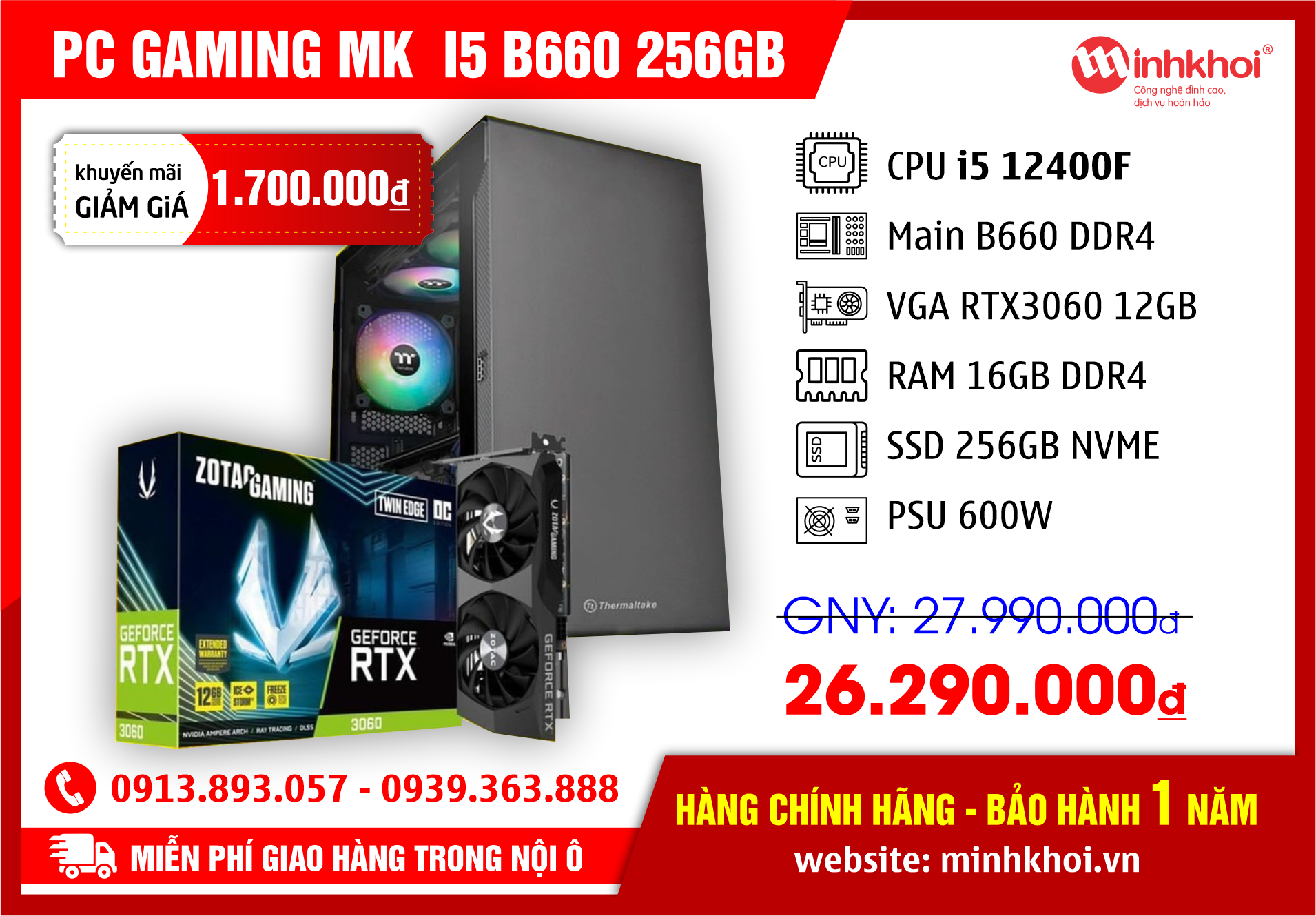 PC GAMING MK  I5 B660 256GB