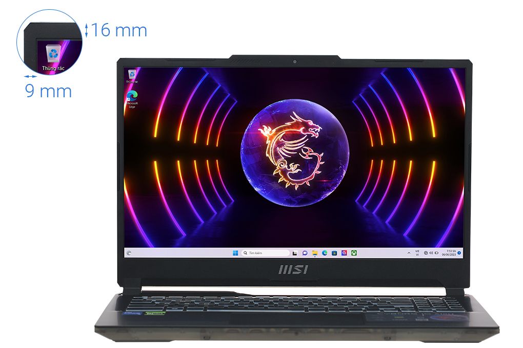 Laptop MSI Cyborg 15 A12UCX-281VN (Intel Core i5-12450H | 8GB | 512GB | RTX 2050 | 15.6 inch FHD | Win 11 | Đen)