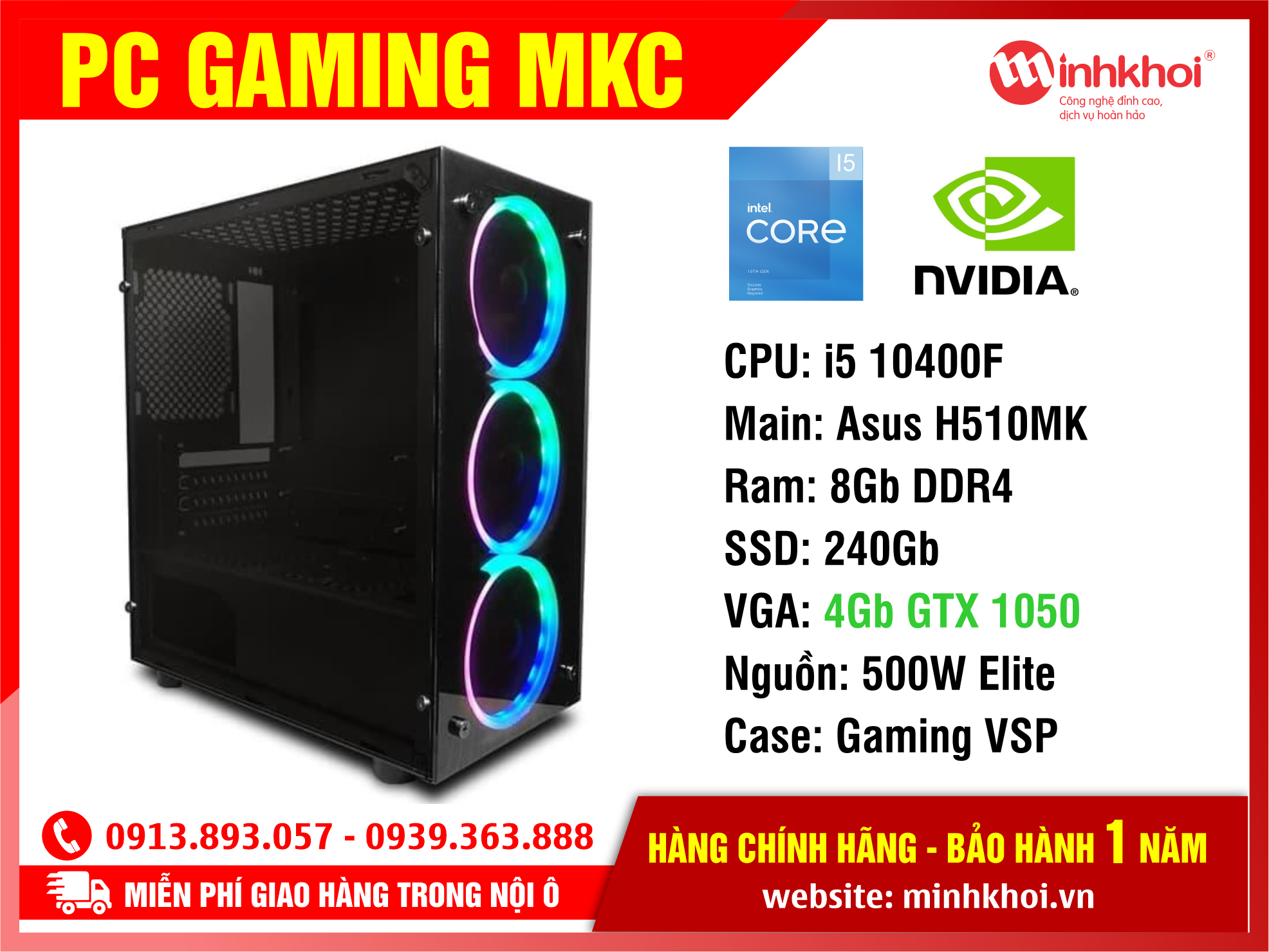 PC Gaming MKC i5 10400F/vga4Gb