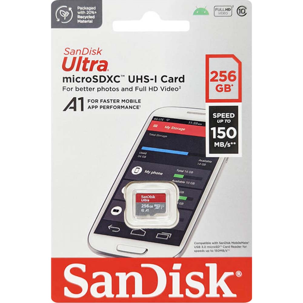 Thẻ nhớ MicroSDXC SanDisk Ultra A1 256GB 150MB/s SDSQUAC-256G-GN6MN