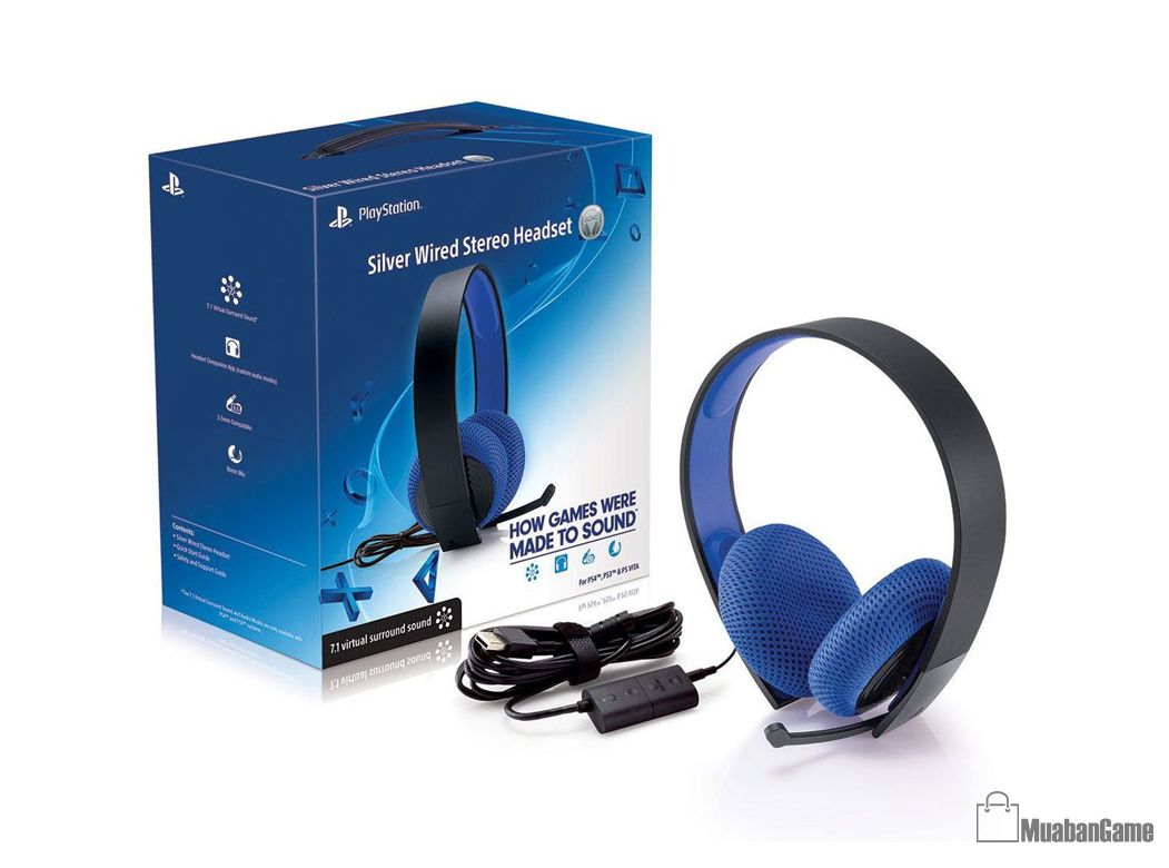 Tai nghe Silver Wired Stereo Headset PS3- Box