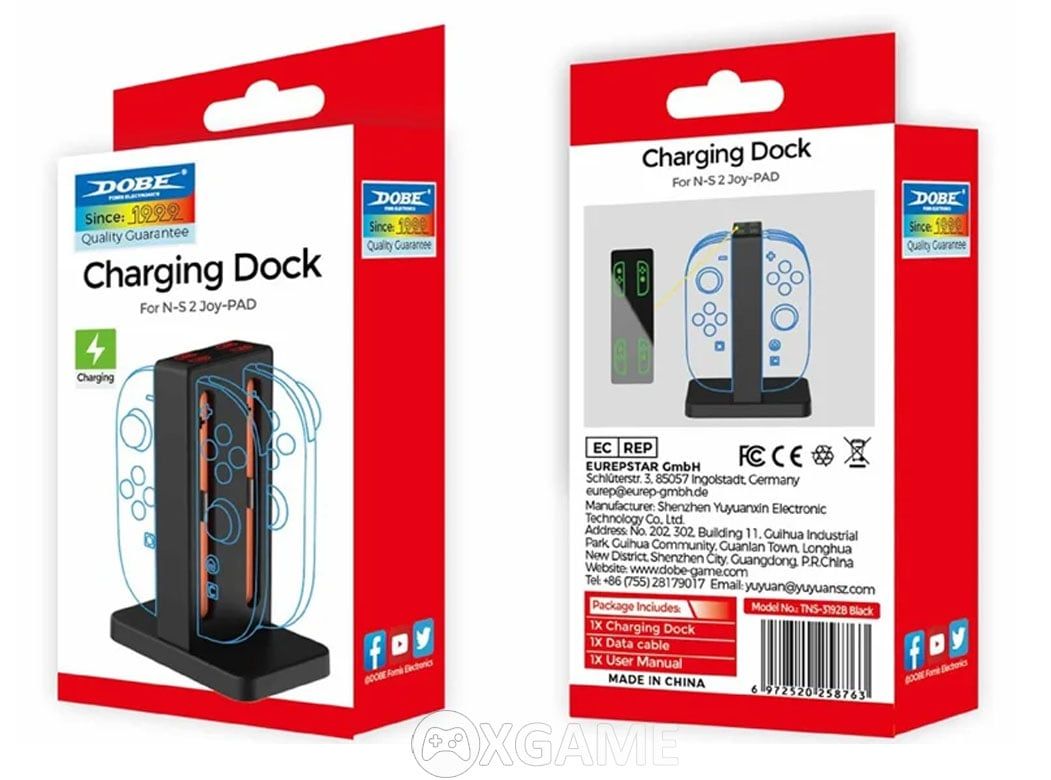 Bộ Dock sạc 4 Joy con cho Nintendo Switch 2-DOBE