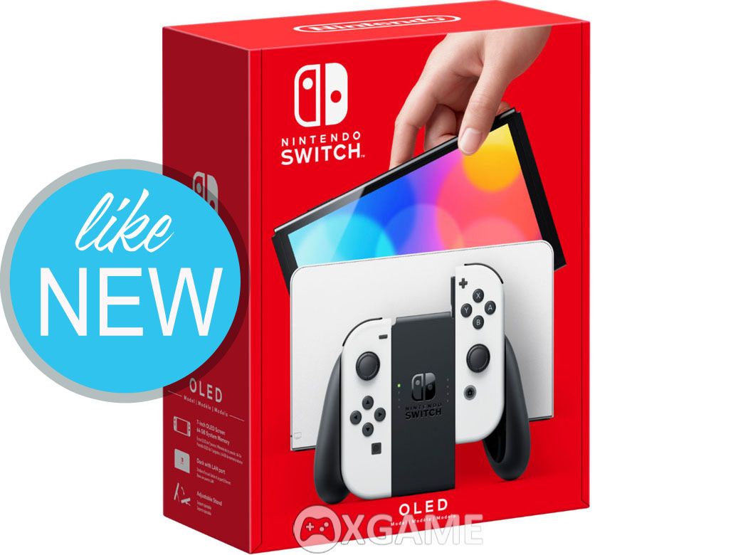 Máy Switch OLED-White-LikeNew-fullBOX-Sẵn 3Games
