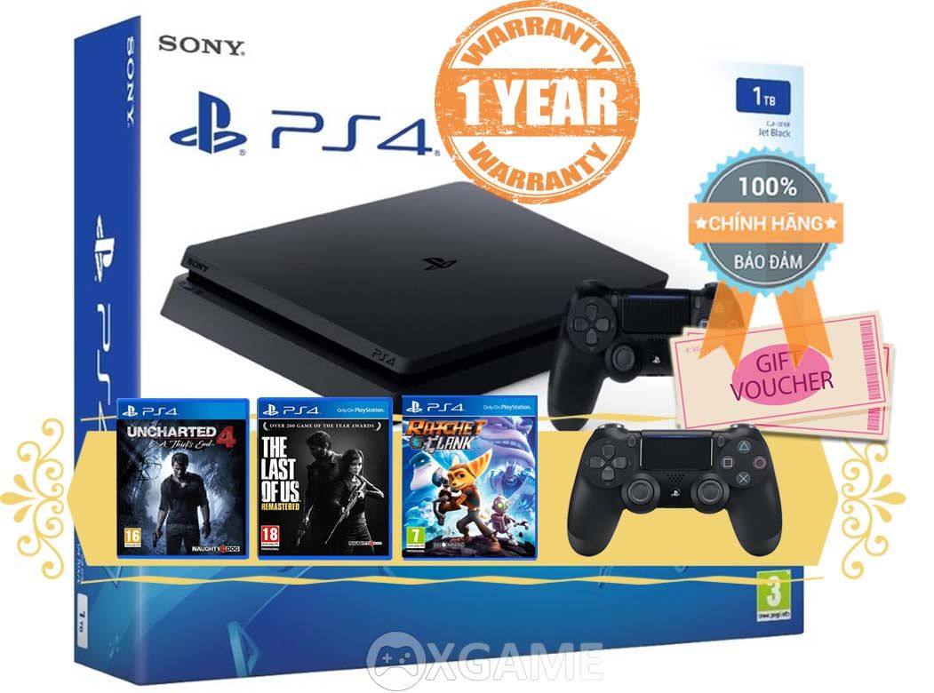 Máy PS4 Slim 1TB [3 Game] 2Tay