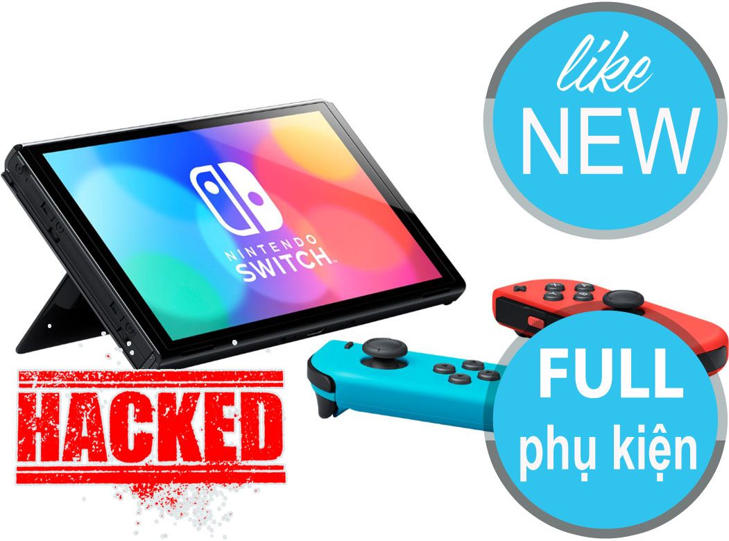 Máy Switch OLED-Neon-LikeNew-Hacked