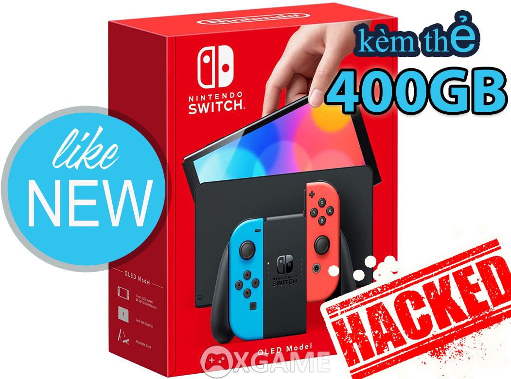 Máy Switch OLED-Neon-LikeNew-Hacked 400GB