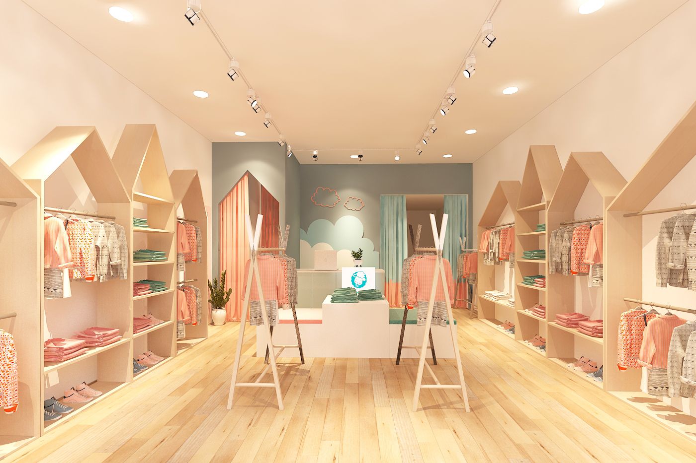 25 mẫu thiết kế shop thời trang trẻ em đẹp nhất hiện nay