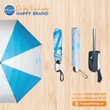 Dù cầm tay gấp 3, tự động 1 chiều, 8 kèo, R55cm, cán nhựa đen - AMOON COSMETIC