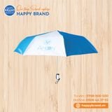 Dù cầm tay gấp 3, tự động 1 chiều, 8 kèo, R55cm, cán nhựa đen - AMOON COSMETIC