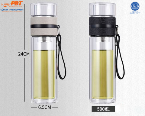 Bình Nước Thuỷ Tinh Giữ Nhiệt - 500ML