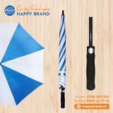 Dù cầm tay Poly, R75cm, cán mút - XANH TRẮNG