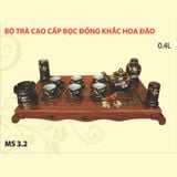 Bộ Trà Cao Cấp Bọc Đồng Khắc Hoa Anh Đào