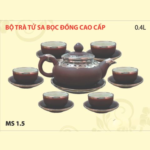 Bộ Trà Tử Sa Bọc Đồng Cao Cấp