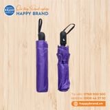 Dù cầm tay gấp 3, tự động 1 chiều, R55cm, cán nhựa đen - TÍM