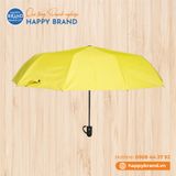 Dù cầm tay gấp 3, tự động 1 chiều, 10 kèo, R55cm, cán nhựa đen - VÀNG