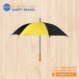 Dù cầm tay sắt, R60cm, cán gỗ thẳng - VÀNG ĐEN