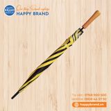 Dù cầm tay sắt, R60cm, cán gỗ thẳng - VÀNG ĐEN