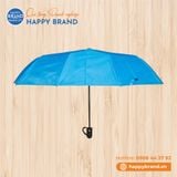 Dù cầm tay gấp 3, tự động 1 chiều, 10 kèo, R55cm, cán nhựa đen - XANH DA