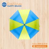 Dù cầm tay Poly 2 tầng, R75cm, cán mút - XANH VÀNG