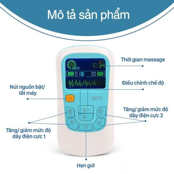 Máy massage xung điện giảm đau nhức sử dụng pin sạc AST-2012A