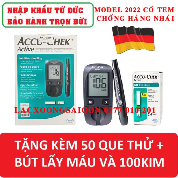 Combo Máy đo đường huyết Accu chek Active Tặng ngay 50 test thử | tiểu đường