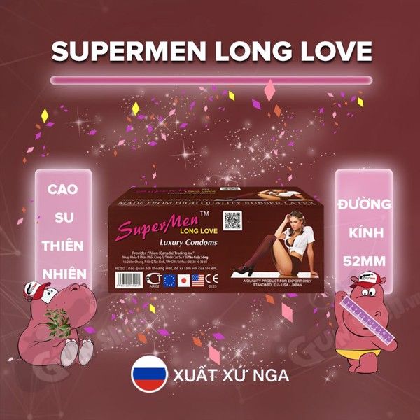 Bao cao su Super Men Long Love có gai, kéo dài thời gian 120 cái