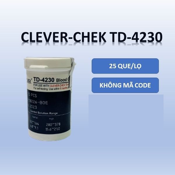 Que thử đường huyết Clever Chek TD 4230 lọ 25 que thử