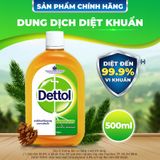 Dung dịch sát khuẩn Dettol 500ML có hiệu quả diệt 99,9% virus SARS-CoV-2