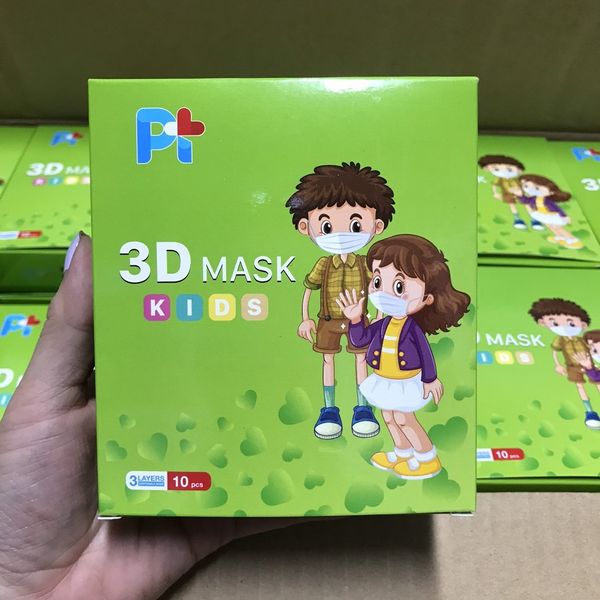 Khẩu trang trẻ em Happy Kids 3D hộp 10c