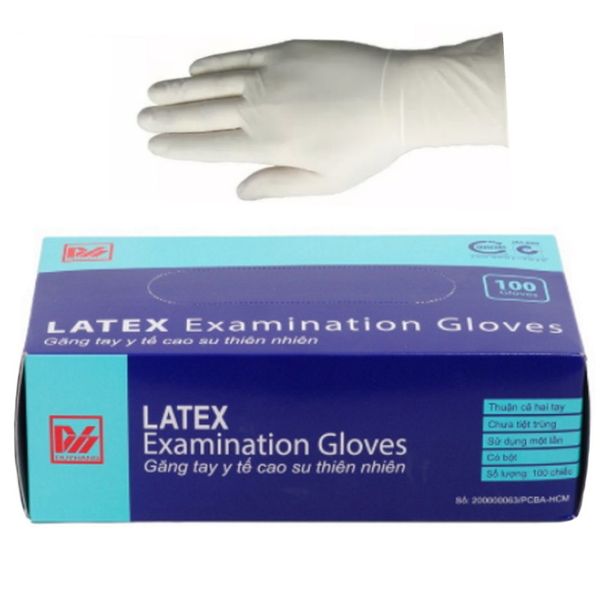 Găng tay y tế latex có bột Duy Hàng hộp 100 cái