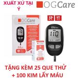 Combo Máy đo đường huyết OG Care (Ý) tặng kèm 25 que thử và 100 kim lấy máu