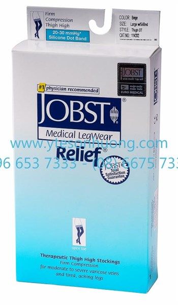 Vớ đùi tĩnh mạch Jobst Relief, màu da, hở ngón