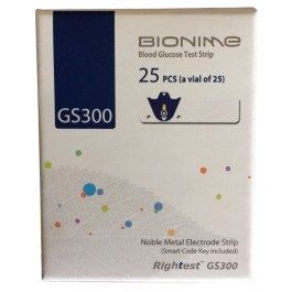 Que thử đường huyết BIONIME GS-300 (lọ 25 que) có kèm 1 chip code