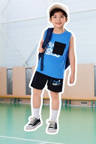 Đồ bộ thun sát nách, túi hộp thời trang bé trai Rabity 960.019